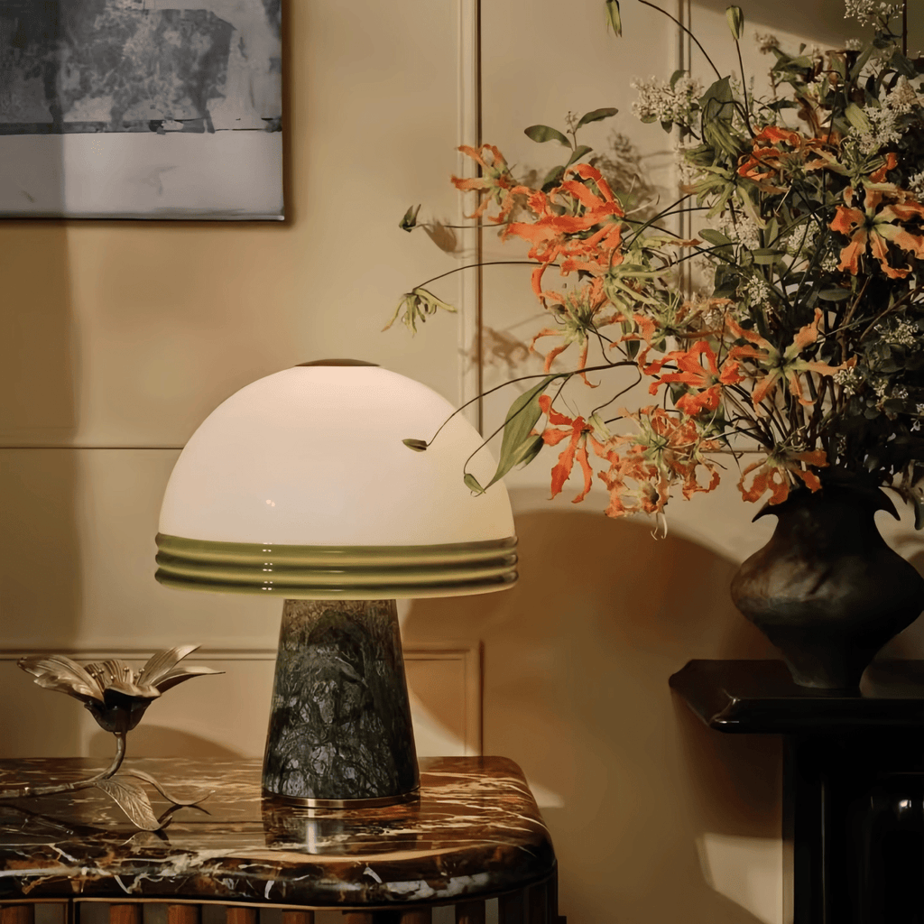 Merose Breite Marmor Tischlampe