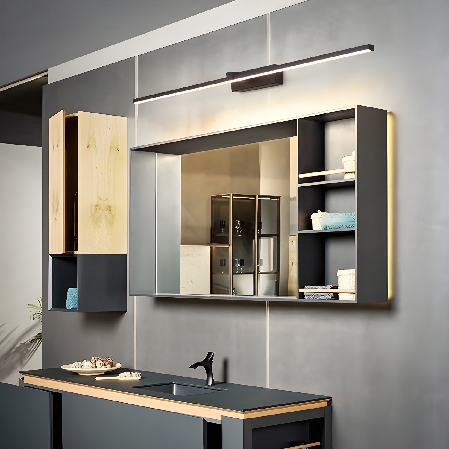 Lineare Wandleuchte Olive