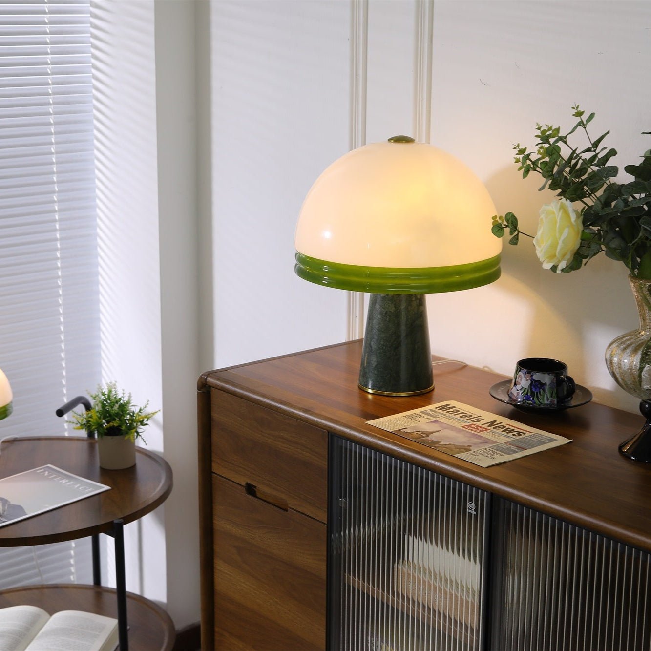 Merose Breite Marmor Tischlampe