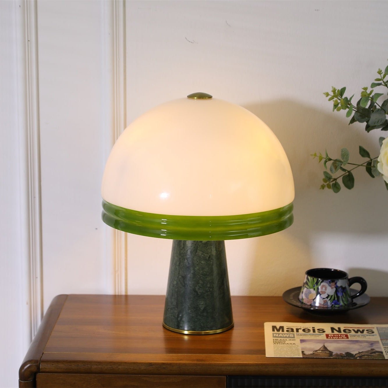 Merose Breite Marmor Tischlampe