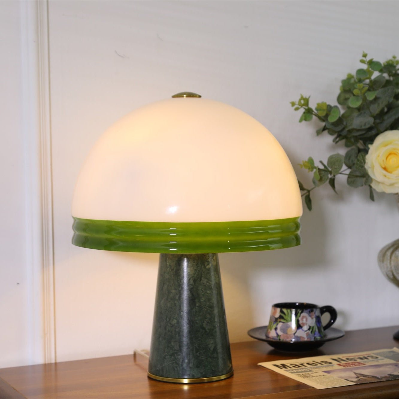 Merose Breite Marmor Tischlampe